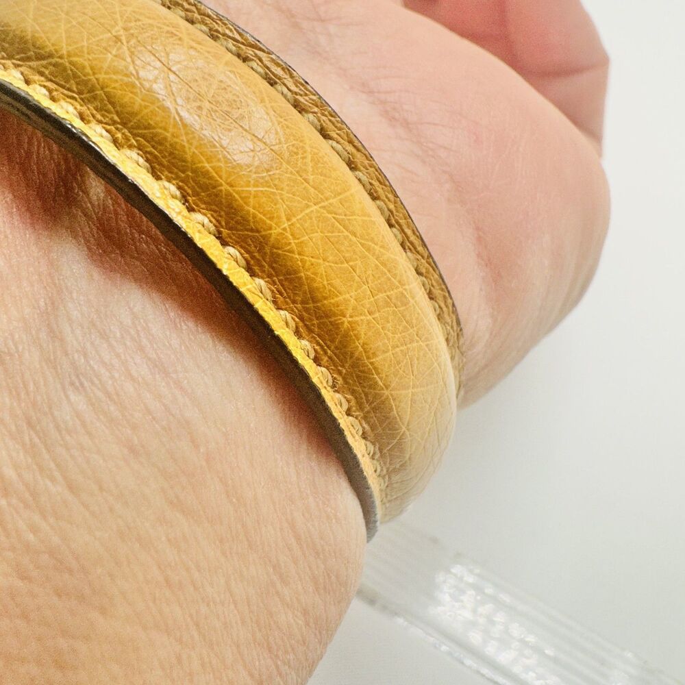 Gucci Brown Gold Belt Motif Leather Fashion Bracelet Jewelry Italian Designer - Picture 5 of 10